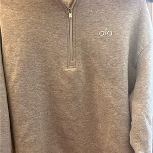 ALO Yoga Men's Zip Up Sweater in Gray